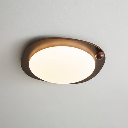 Zenaide Walnut Grain Low Profile LED Ceiling Light