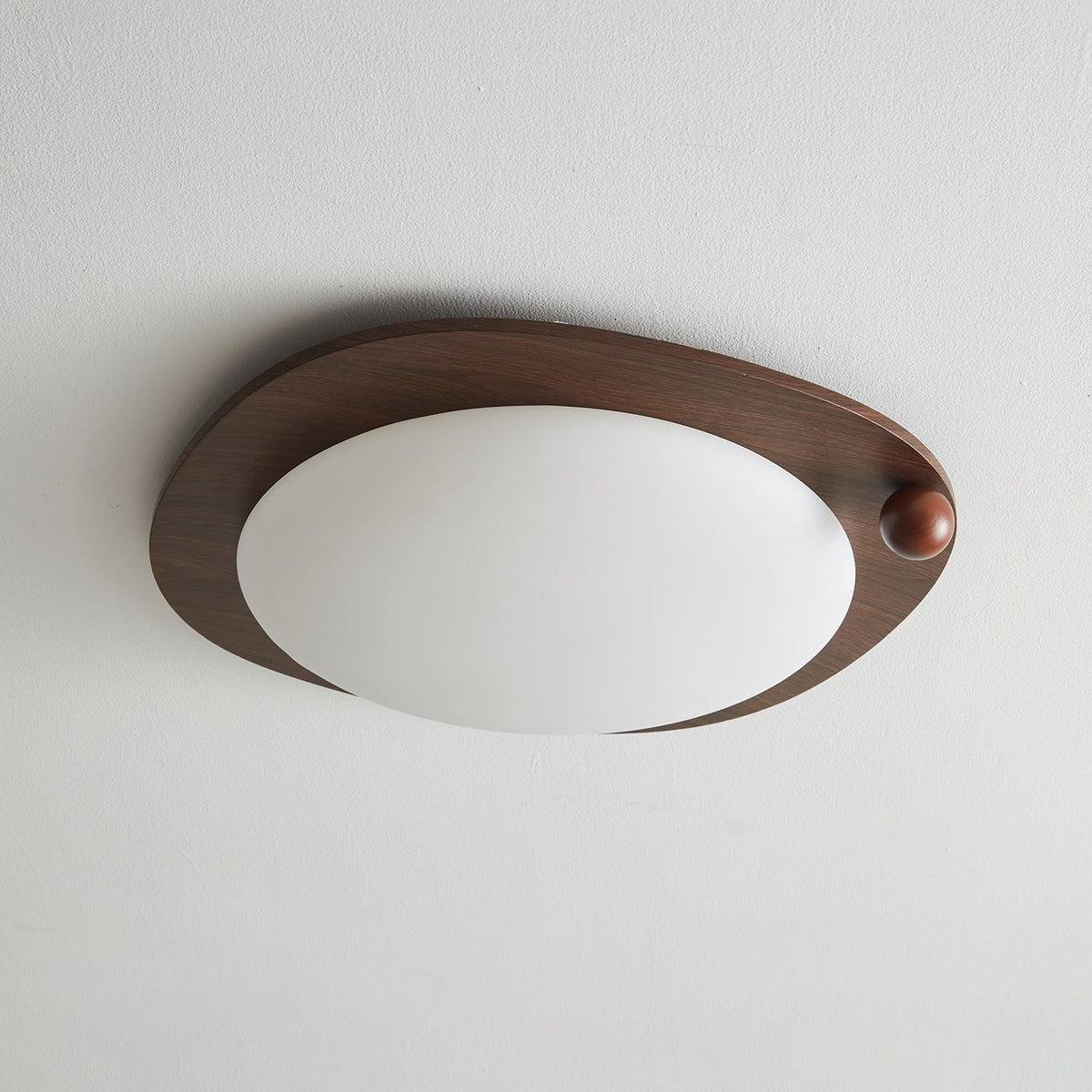 Zenaide Walnut Grain Low Profile LED Ceiling Light