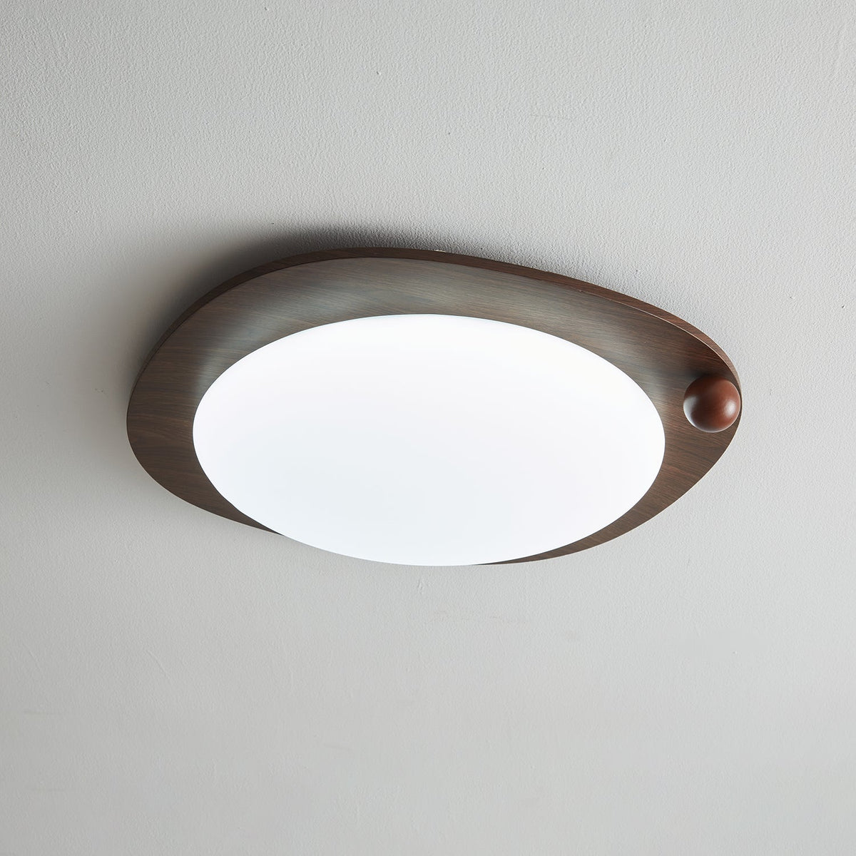 Zenaide Walnut Grain Low Profile LED Ceiling Light