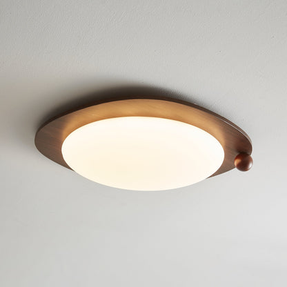 Zenaide Walnut Grain Low Profile LED Ceiling Light