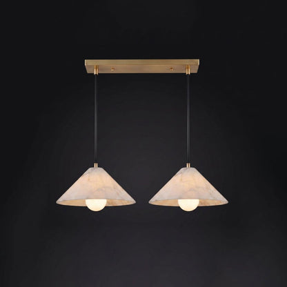 Zephyrine Alabaster Cone Brass Pendant Light