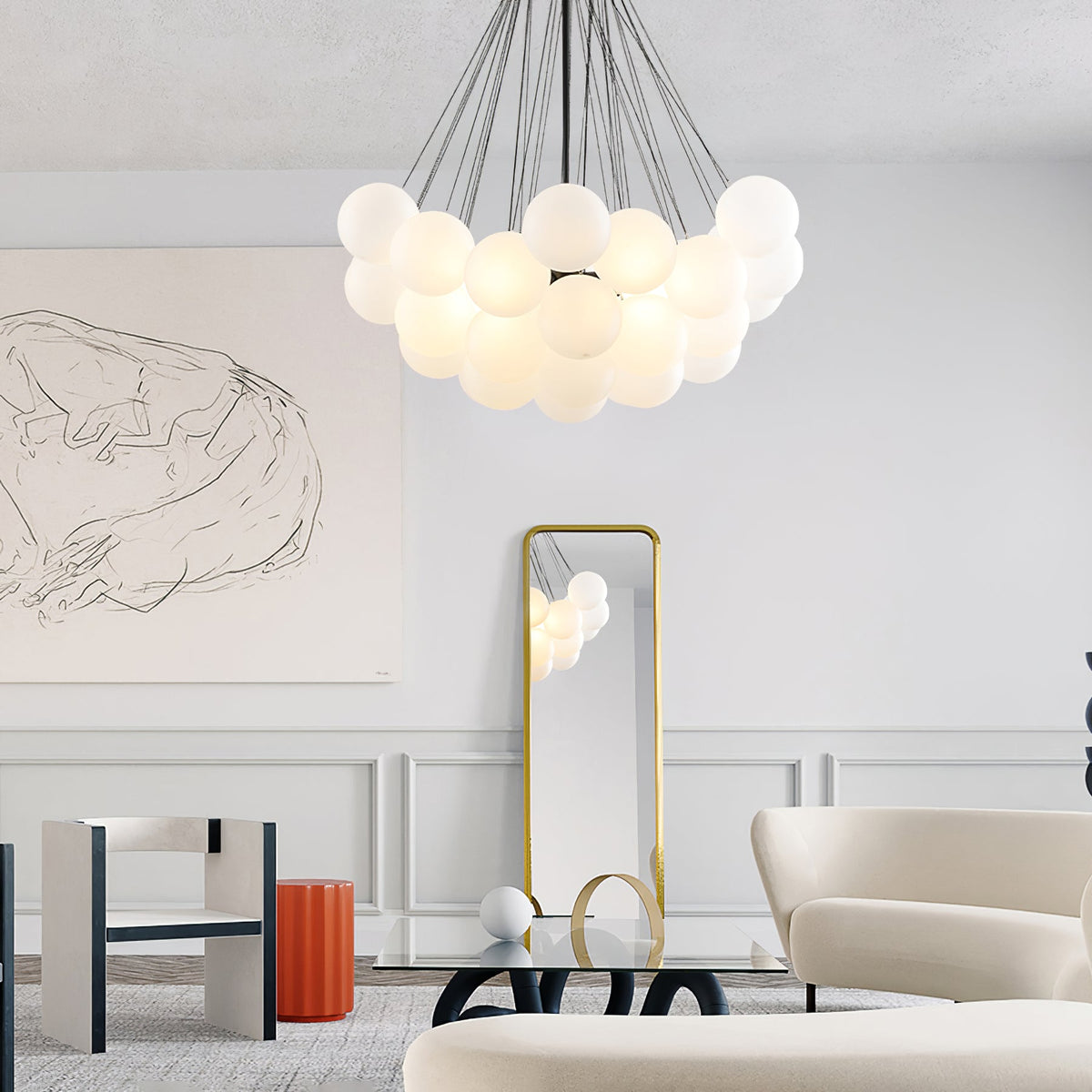 Bulle Frosted Glass Bubble Chandelier