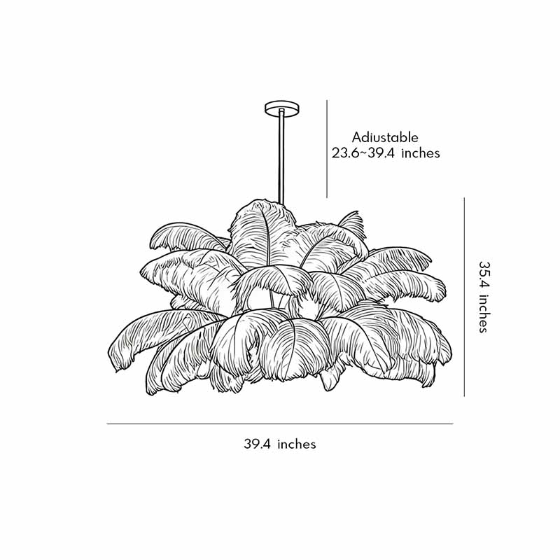 Plume Feather Semi Flush Ceiling Light