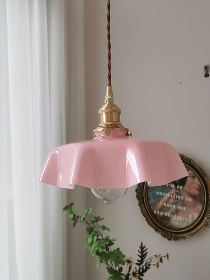 Hyacinth Pleated Glass Pendant Light