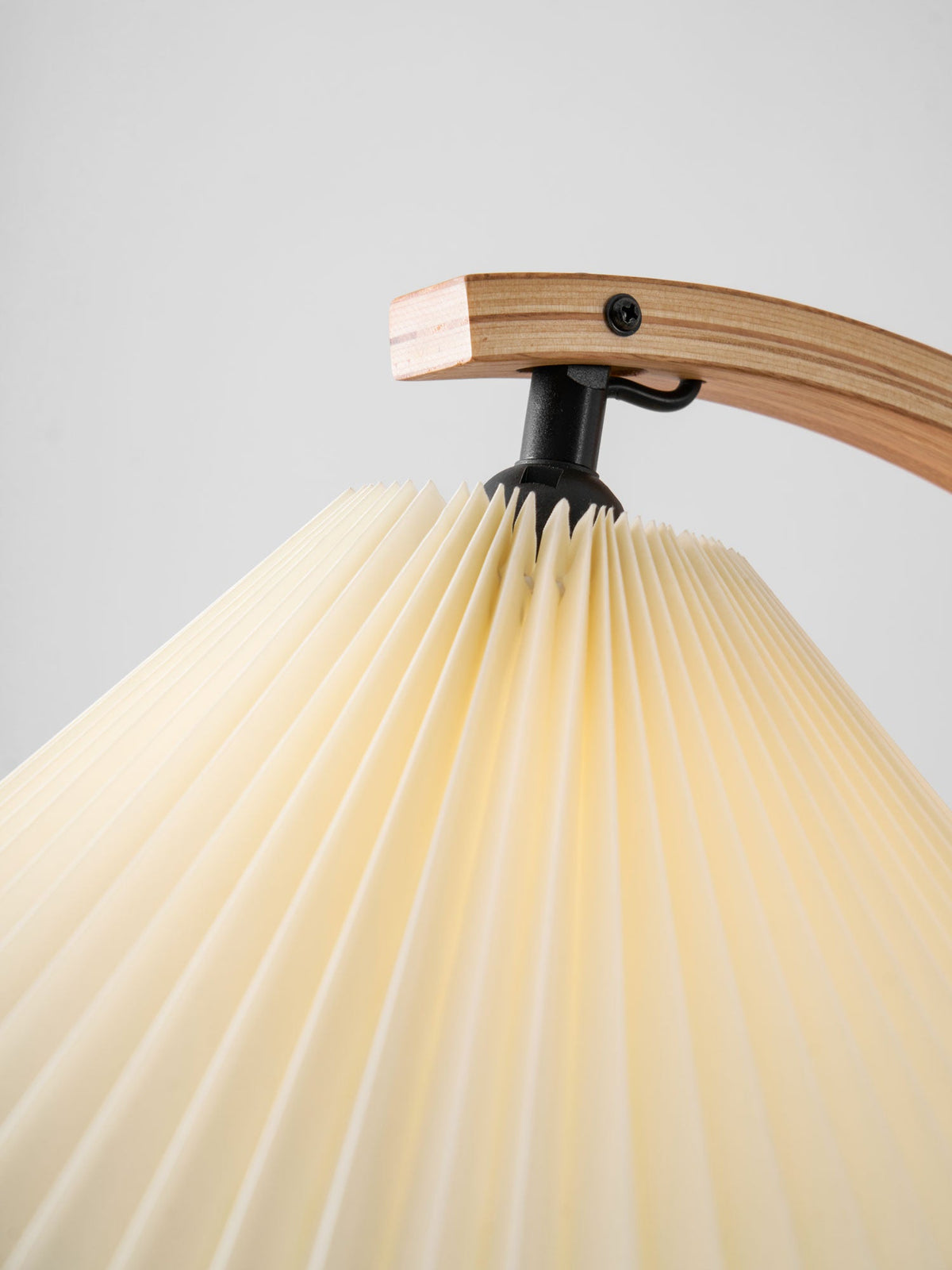 Caprani Beech Wood Linen Floor Lamp