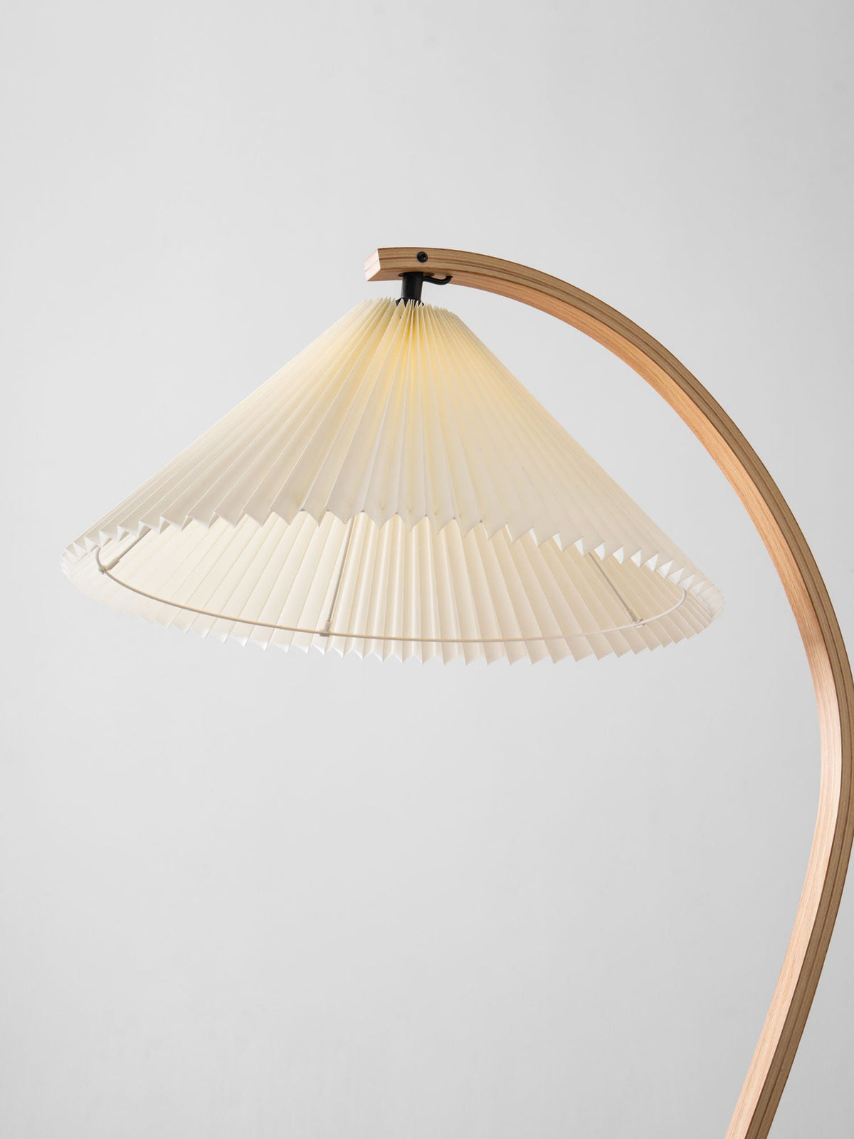 Caprani Beech Wood Linen Floor Lamp