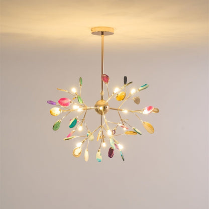 Calliste Natural Agate Rose Gold Branch Chandelier