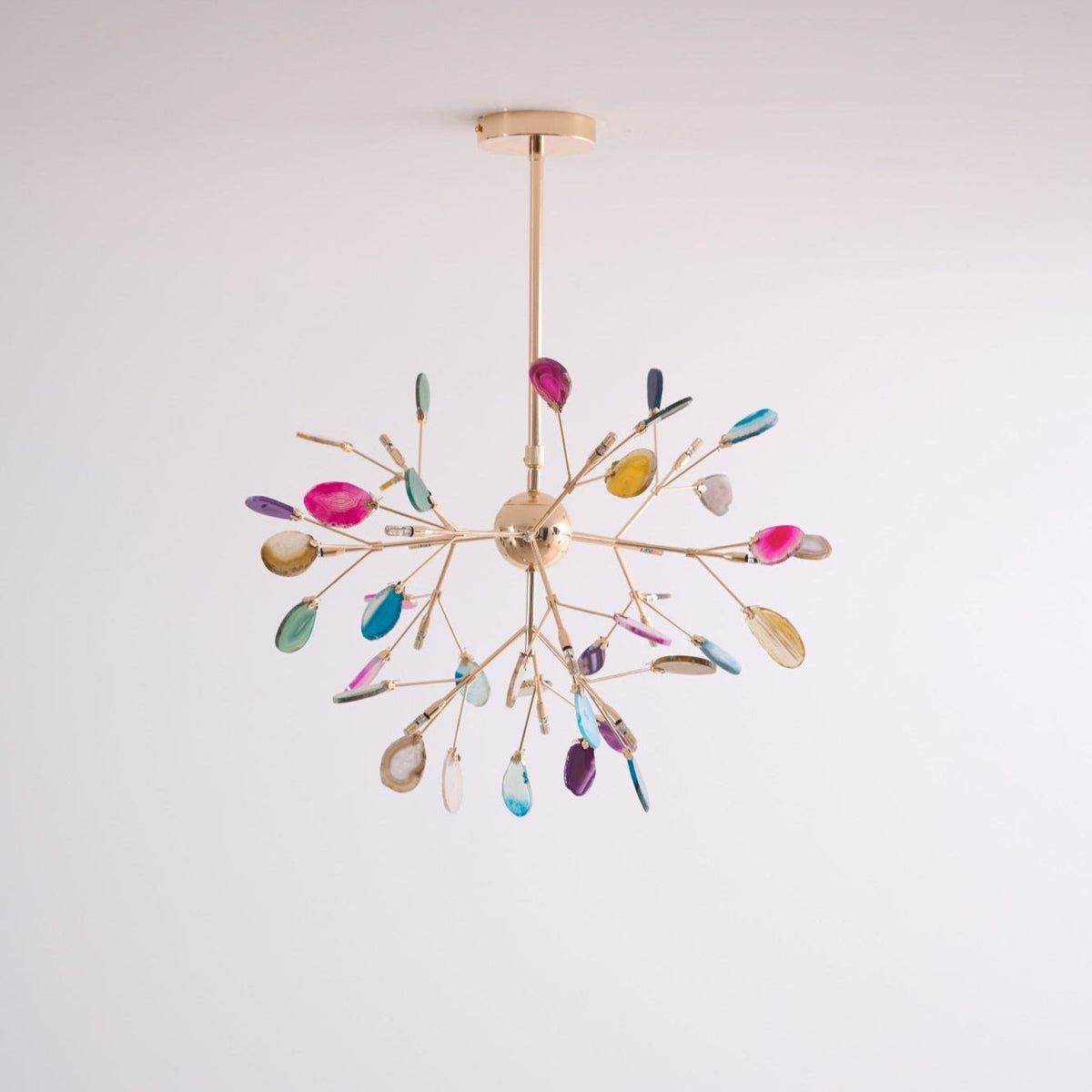 Calliste Natural Agate Rose Gold Branch Chandelier
