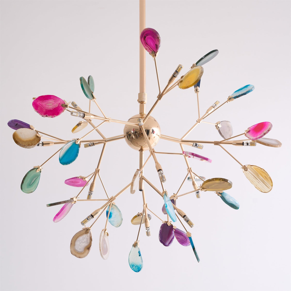 Calliste Natural Agate Rose Gold Branch Chandelier