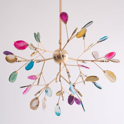 Calliste Natural Agate Rose Gold Branch Chandelier