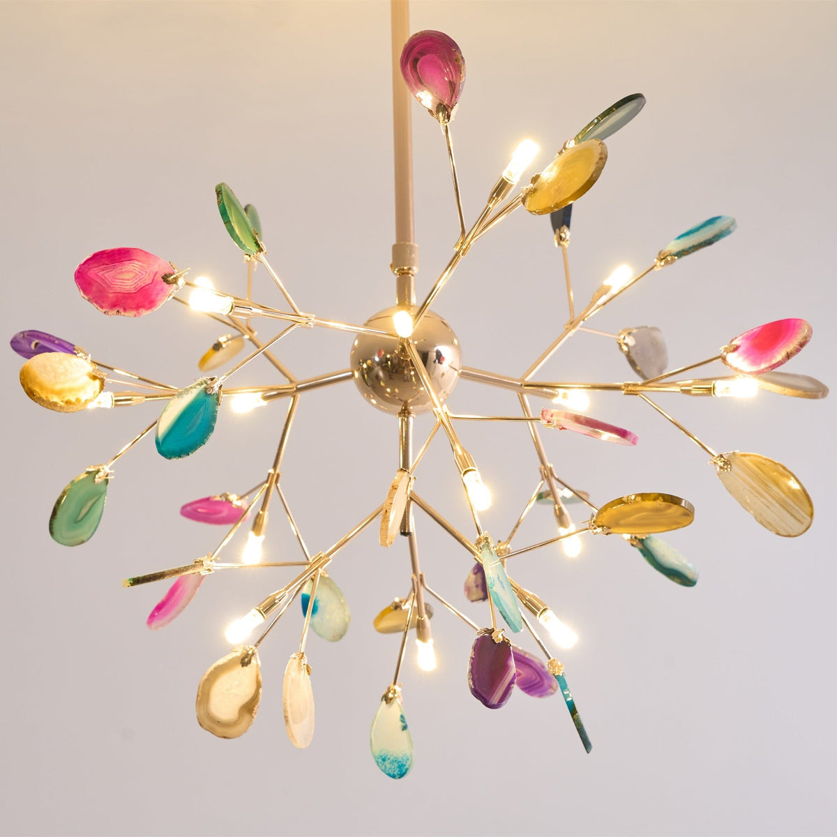 Calliste Natural Agate Rose Gold Branch Chandelier