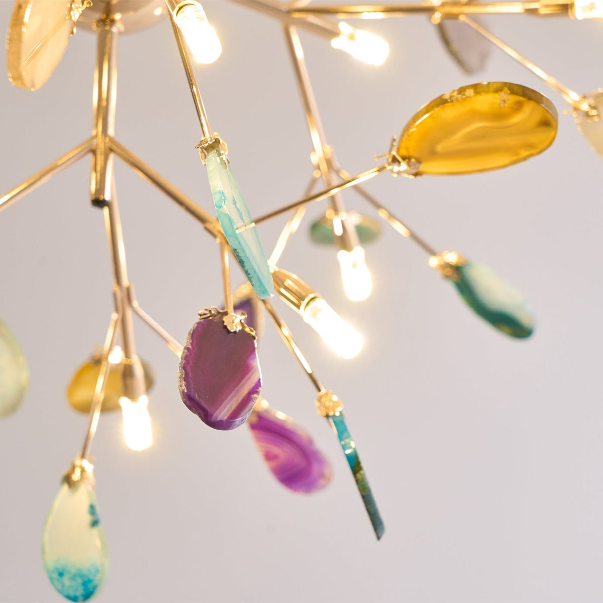 Calliste Natural Agate Rose Gold Branch Chandelier