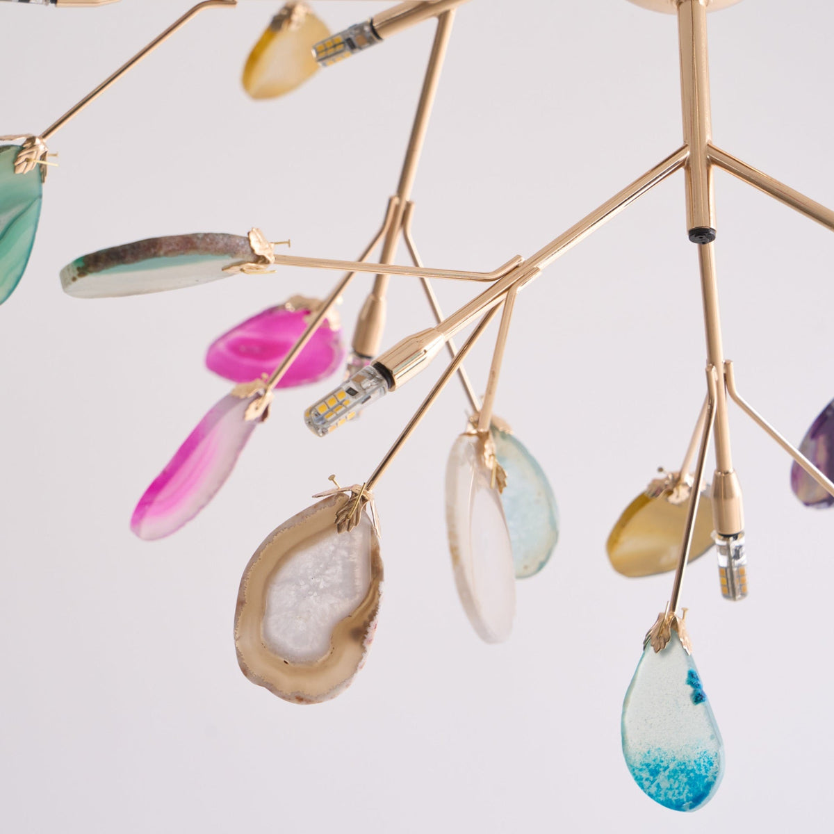 Calliste Natural Agate Rose Gold Branch Chandelier