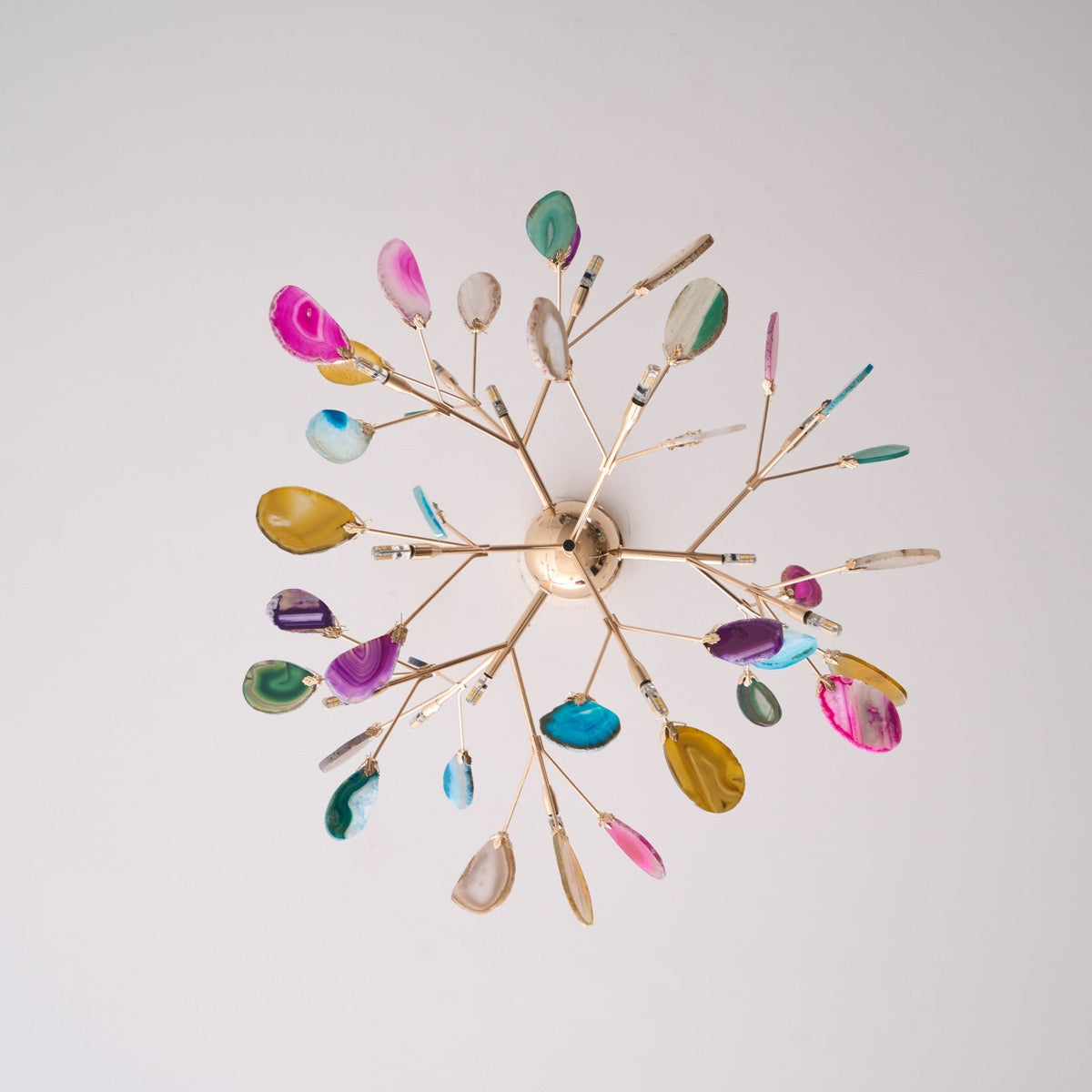 Calliste Natural Agate Rose Gold Branch Chandelier