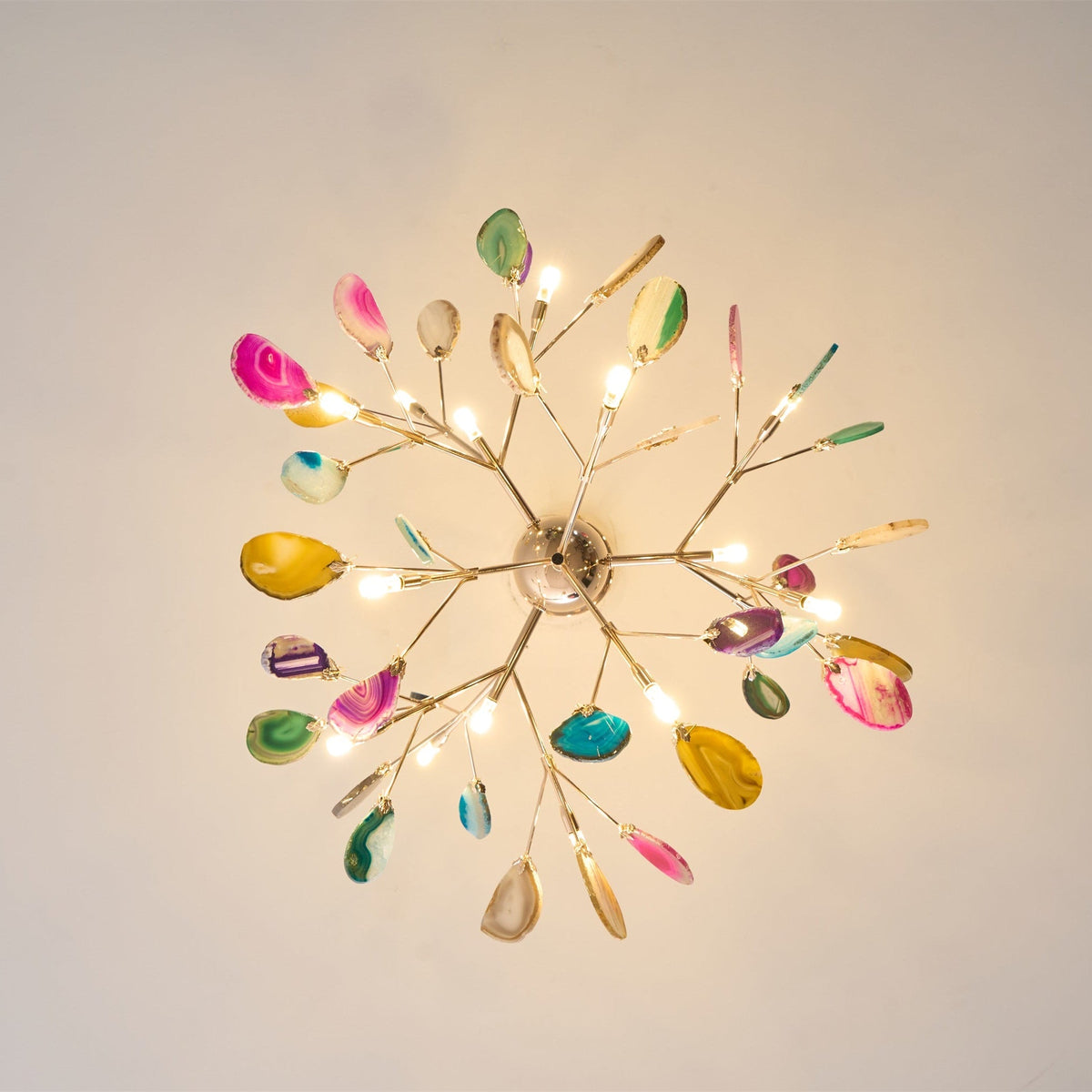 Calliste Natural Agate Rose Gold Branch Chandelier