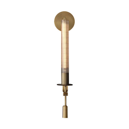 Odalys Brass Ribbed Glass Wall Sconce