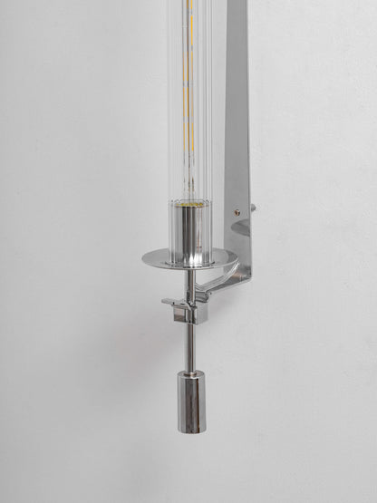 Odalys Brass Ribbed Glass Wall Sconce