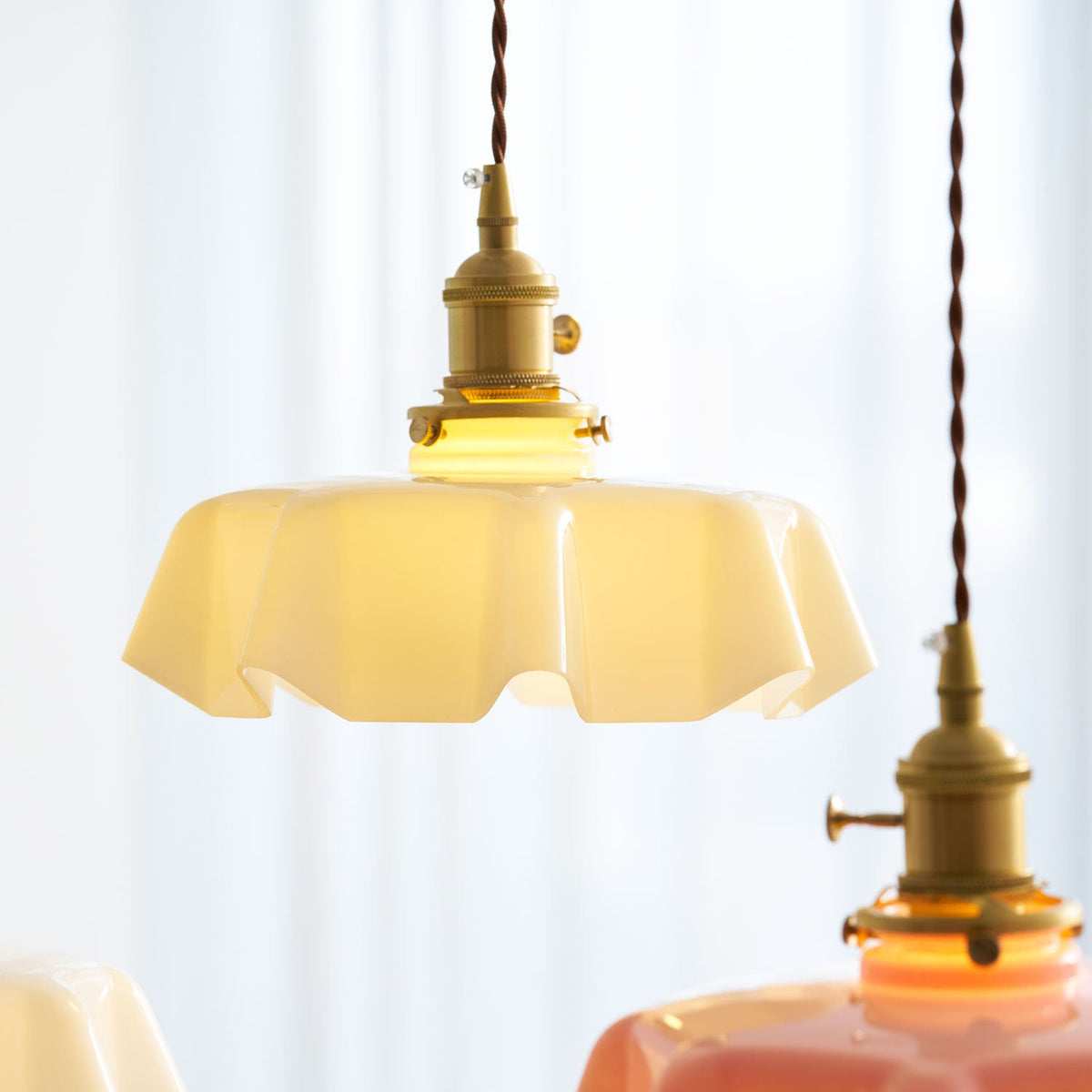 Hyacinth Pleated Glass Pendant Light