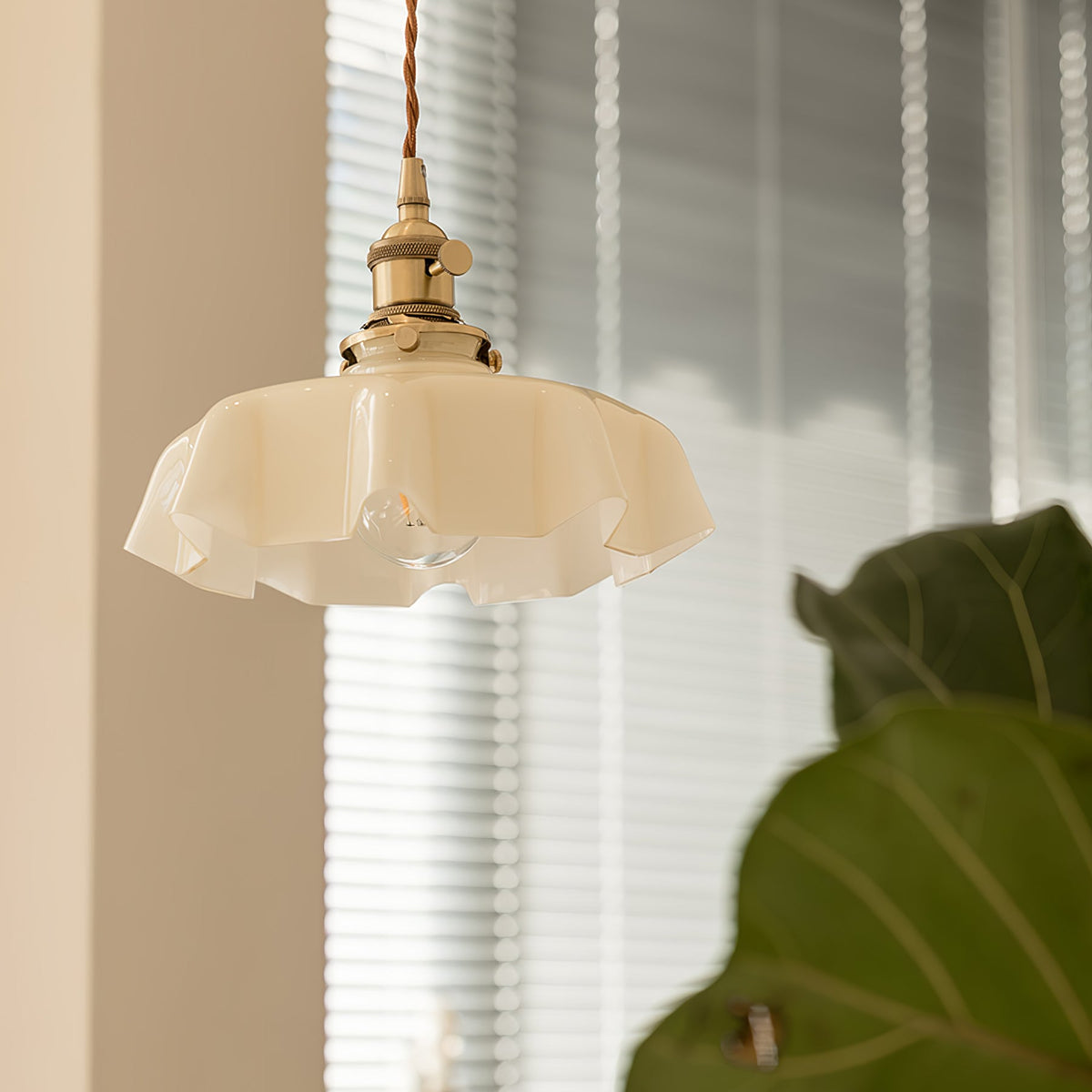 Hyacinth Pleated Glass Pendant Light