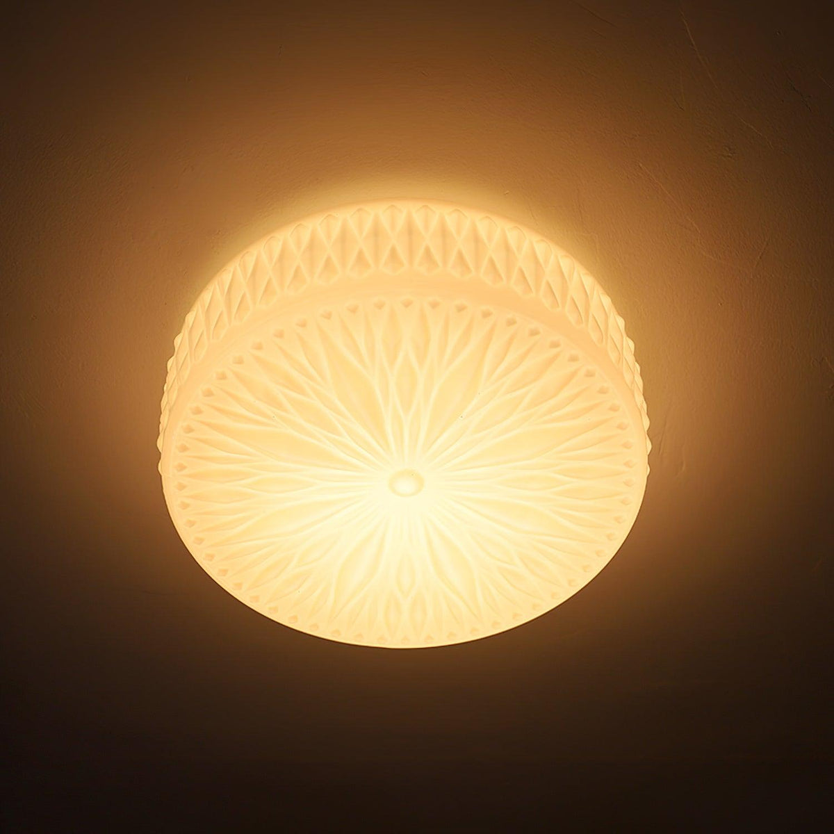 Celestine Glass Drum LED Flush Mount Ceiling Light