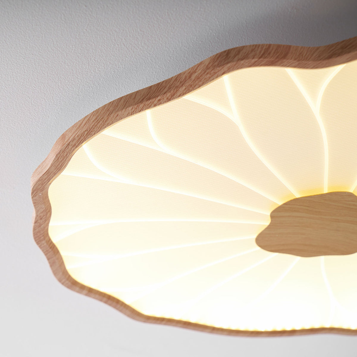 Nymphea Wood Grain LED Flush Mount Ceiling Light
