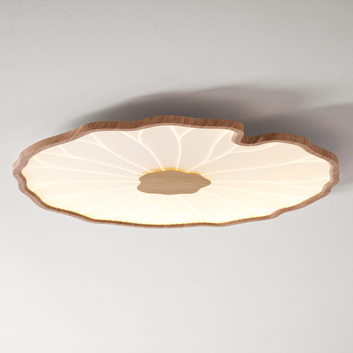 Nymphea Wood Grain LED Flush Mount Ceiling Light