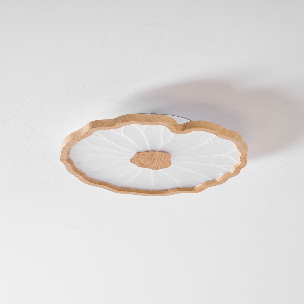 Nymphea Wood Grain LED Flush Mount Ceiling Light