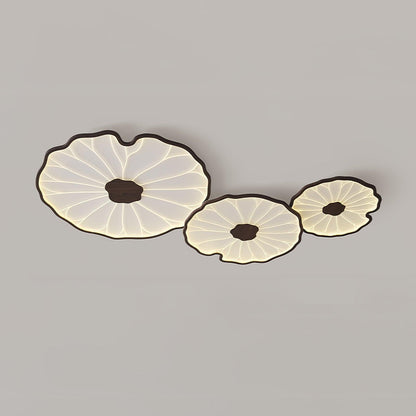 Nymphea Wood Grain LED Flush Mount Ceiling Light