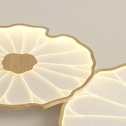 Nymphea Wood Grain LED Flush Mount Ceiling Light