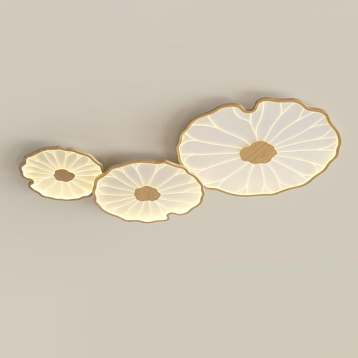 Nymphea Wood Grain LED Flush Mount Ceiling Light