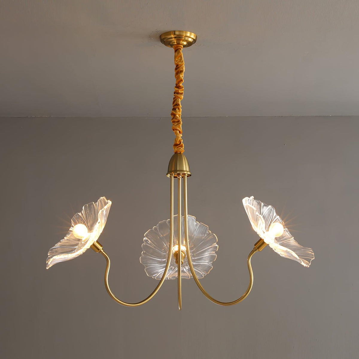 Ulani Lotus Leaf Glass Chandelier