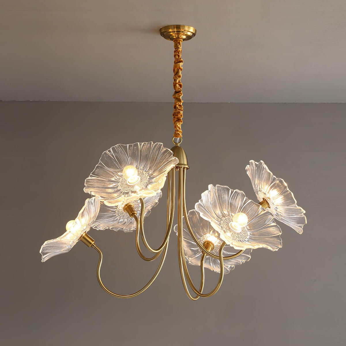 Ulani Lotus Leaf Glass Chandelier