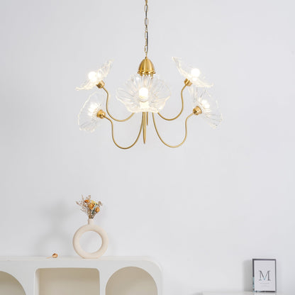 Ulani Lotus Leaf Glass Chandelier