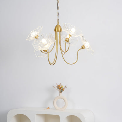 Ulani Lotus Leaf Glass Chandelier