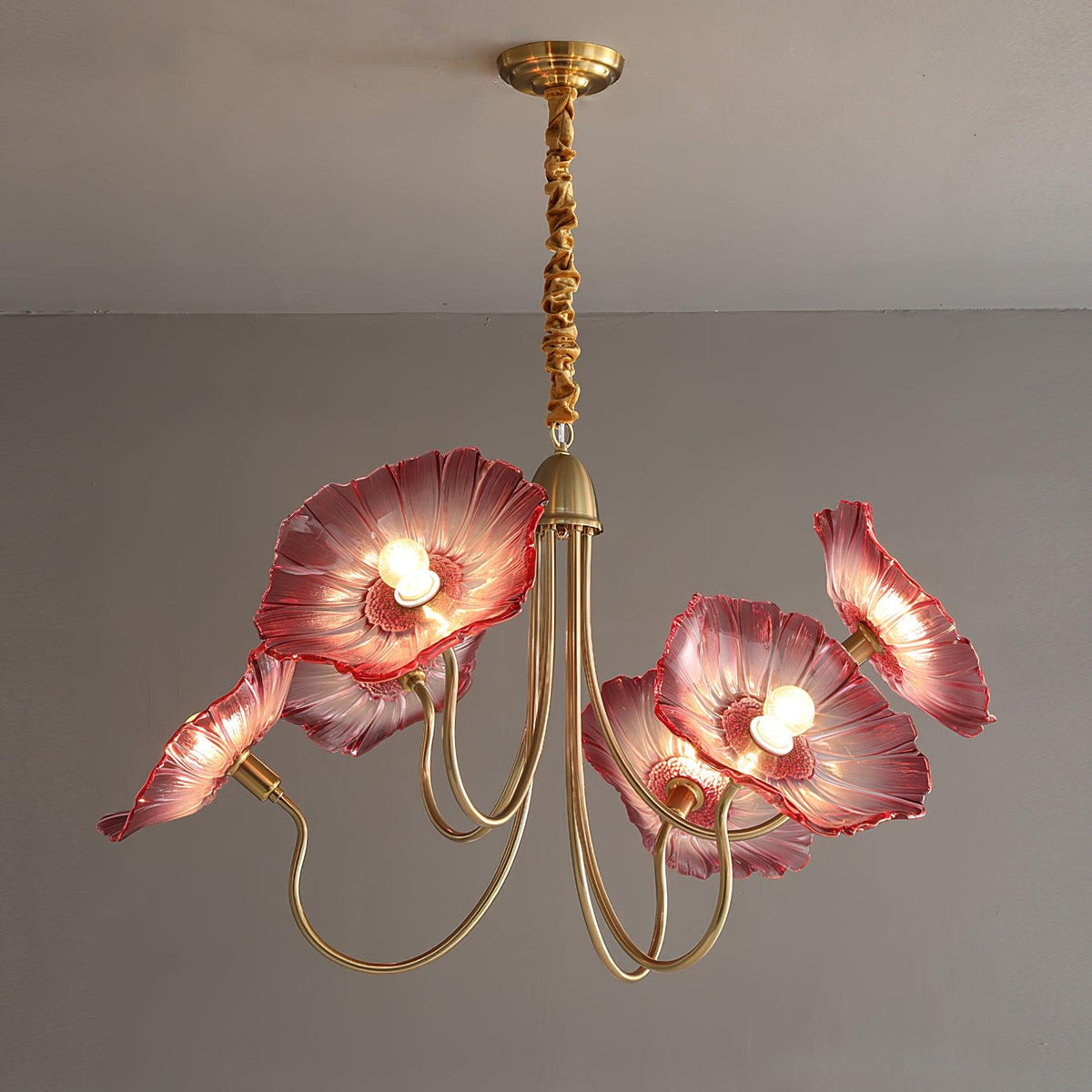 Ulani Lotus Leaf Glass Chandelier