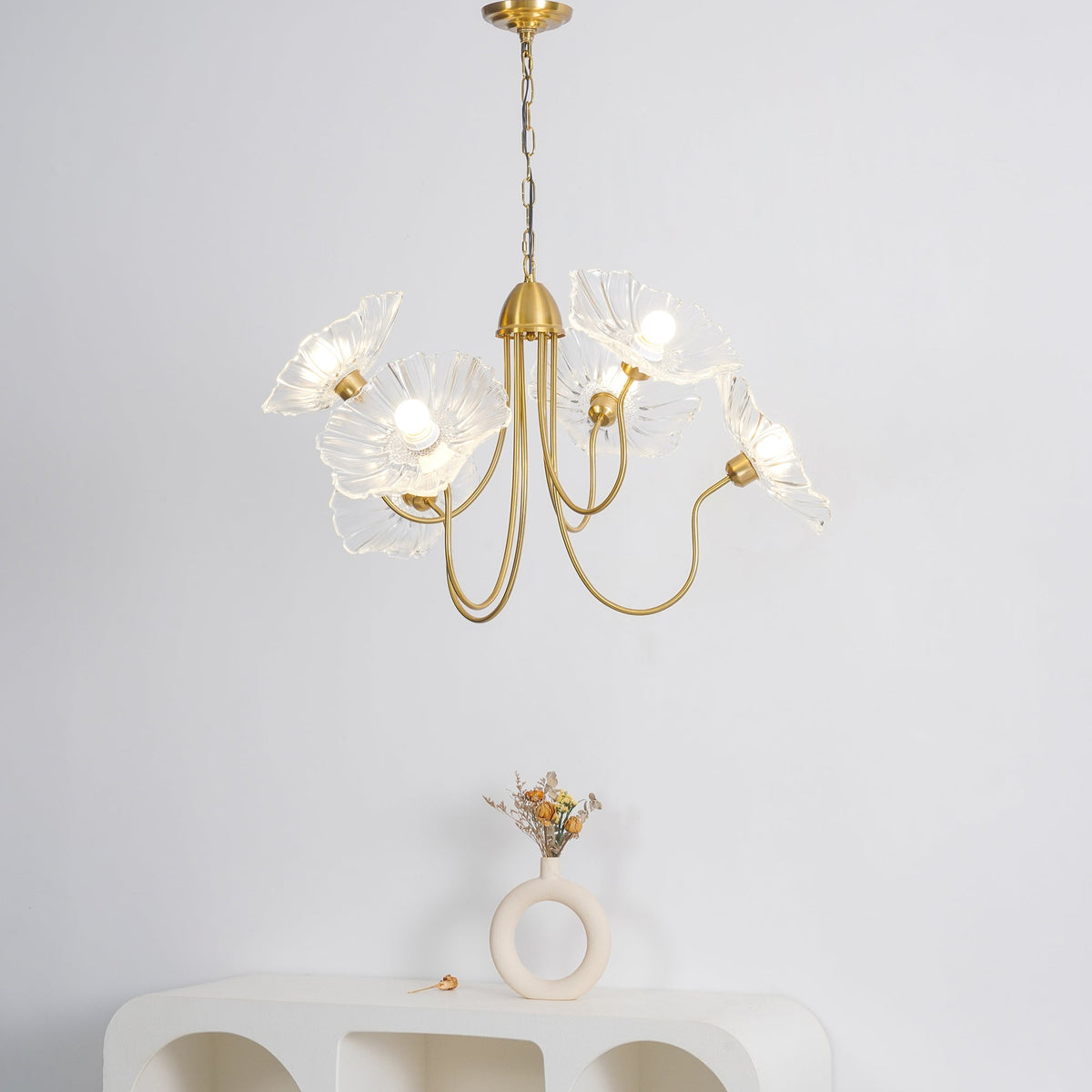 Ulani Lotus Leaf Glass Chandelier