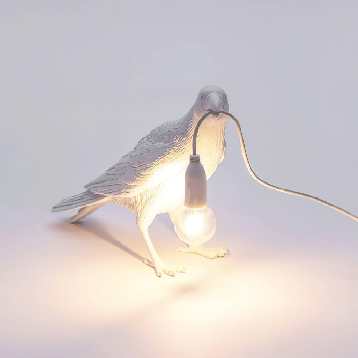 Corbeau Resin Raven Sculpture Edison Bulb Table Lamp