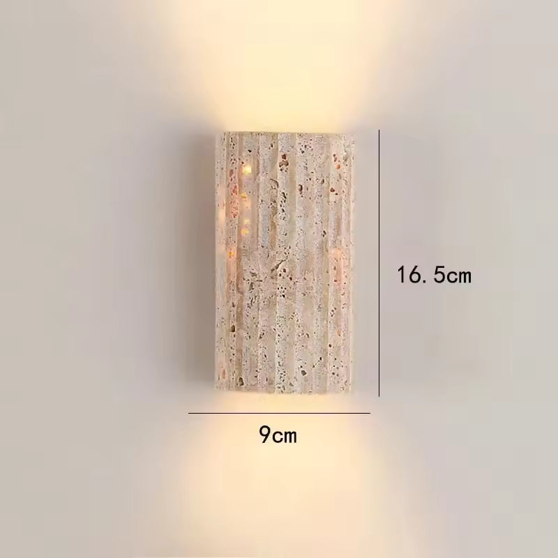 Satori Travertine Half Moon Wall Sconce