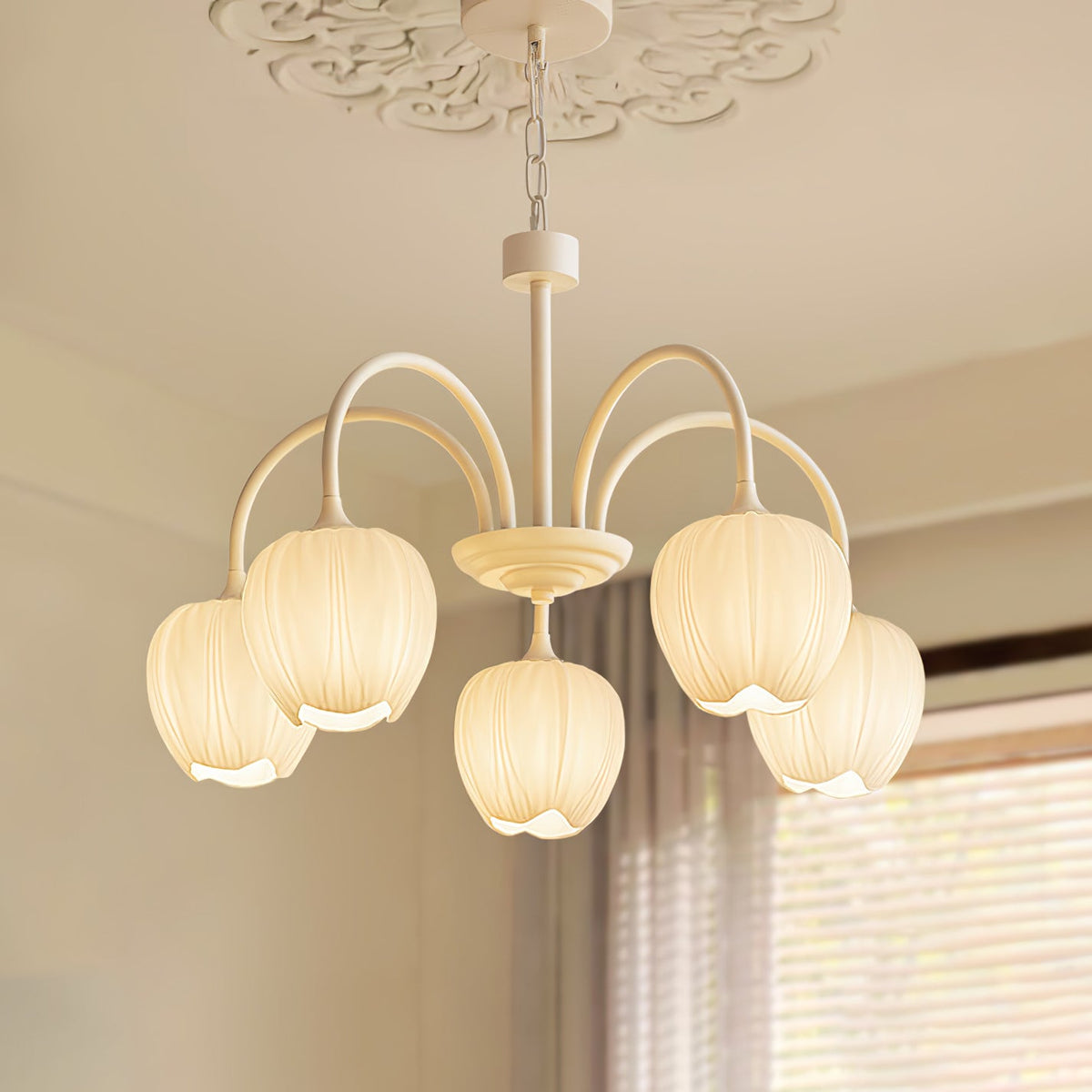 Tulipa Tulip Glass Multi Head Chandelier Ceiling Light