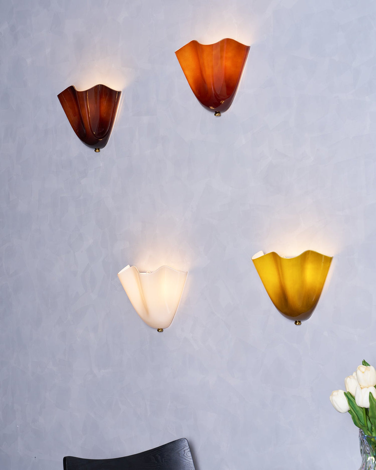 Petalia Organic Petal Glass Wall Sconce Light