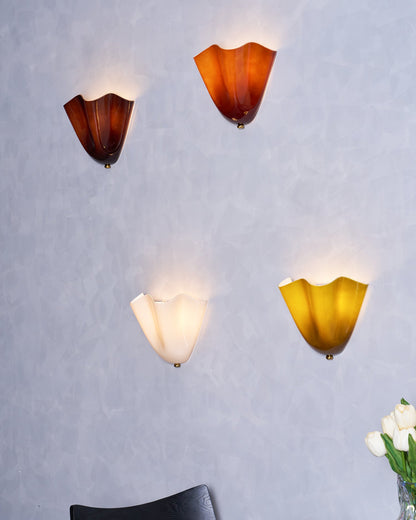 Petalia Organic Petal Glass Wall Sconce Light
