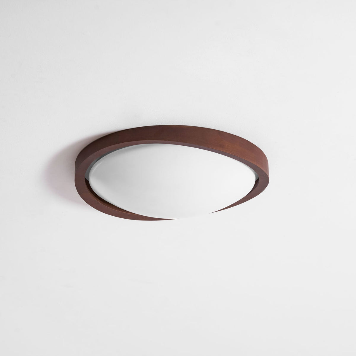 Noyer Walnut Curved Edge LED Flush Mount Ceiling Light