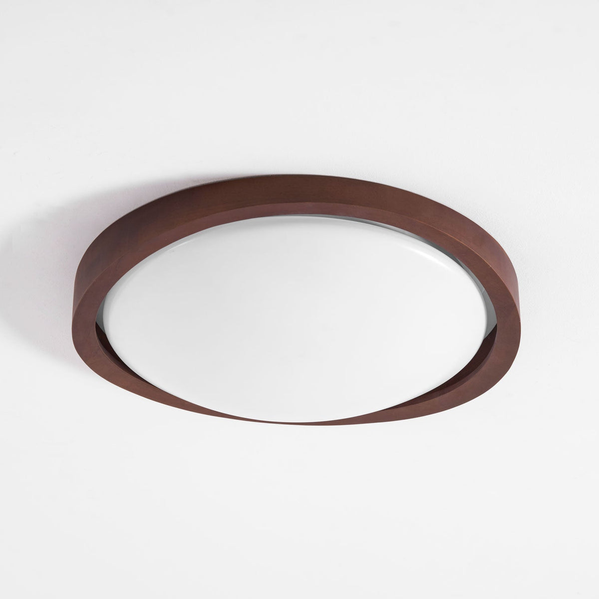 Noyer Walnut Curved Edge LED Flush Mount Ceiling Light