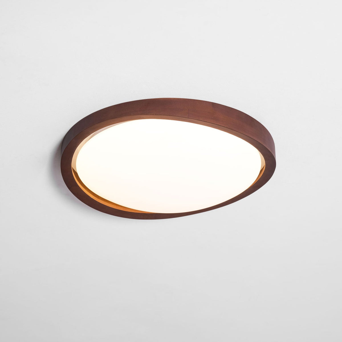 Noyer Walnut Curved Edge LED Flush Mount Ceiling Light