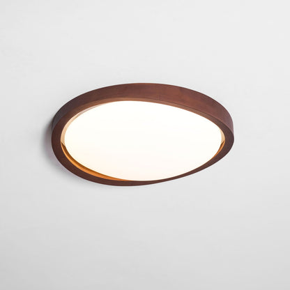 Noyer Walnut Curved Edge LED Flush Mount Ceiling Light