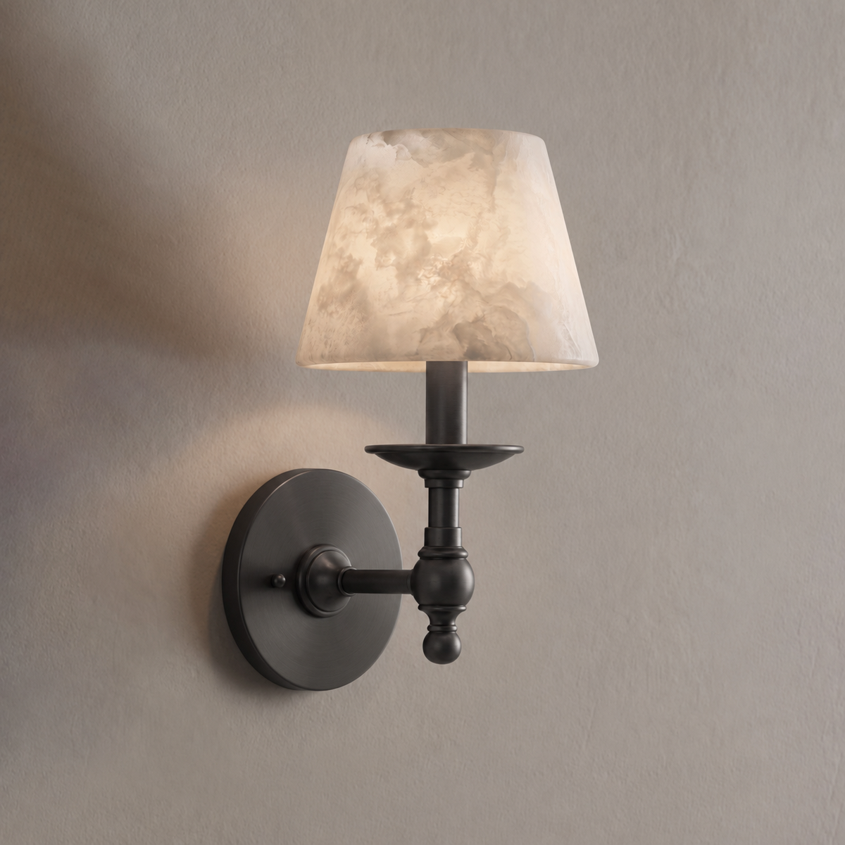 Agathe Alabaster Candlestick Wall Sconce