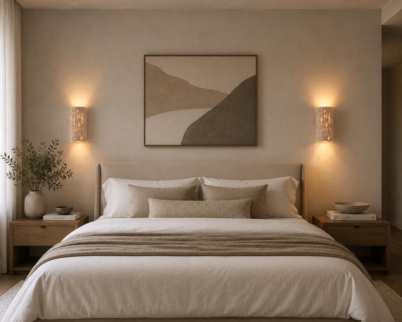 Satori Travertine Half Moon Wall Sconce