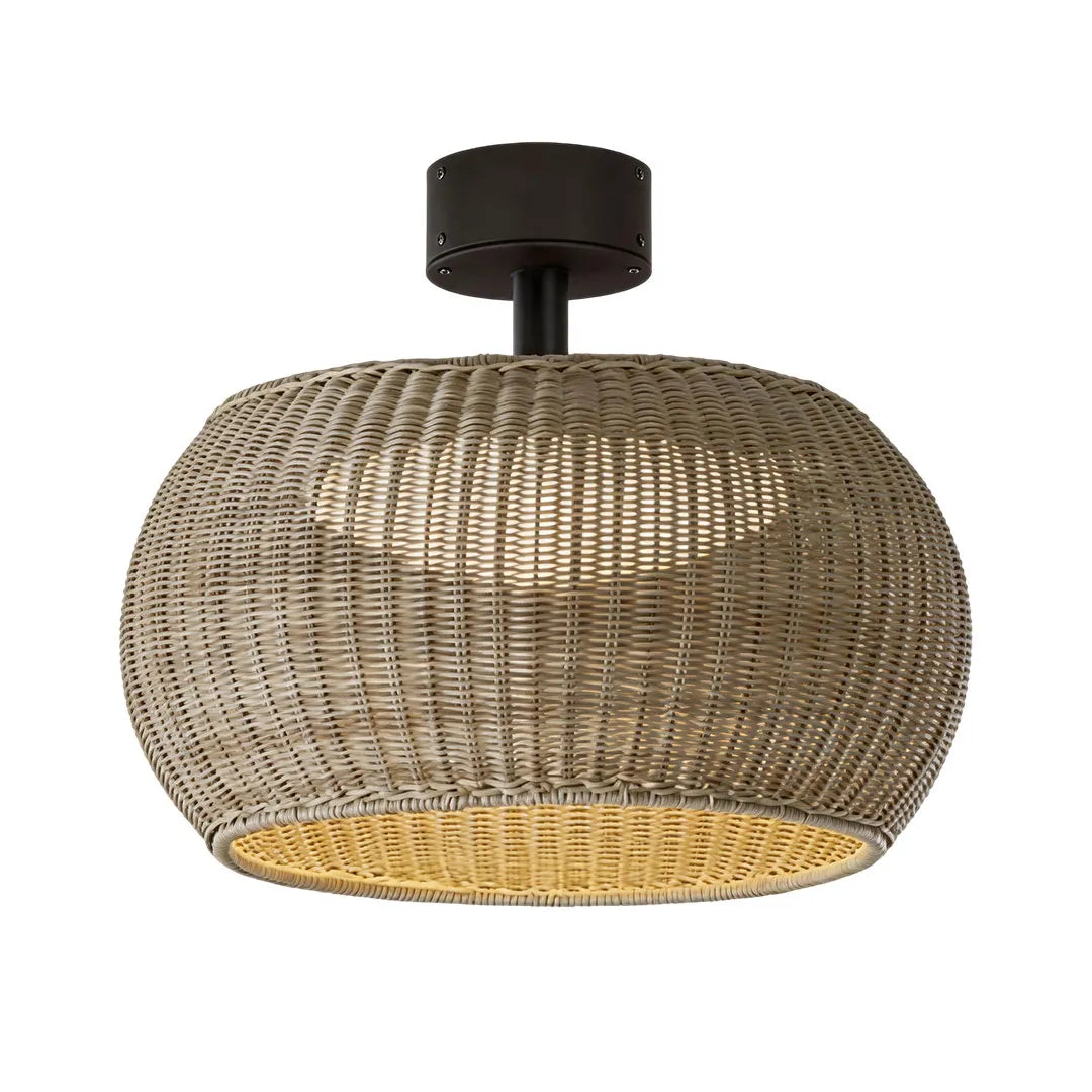 Isla Woven Rattan Flush Mount