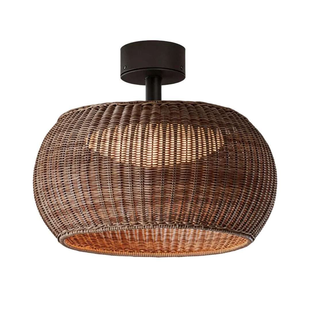 Isla Woven Rattan Flush Mount