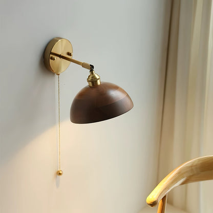 Elm Walnut Wood Wall Sconce